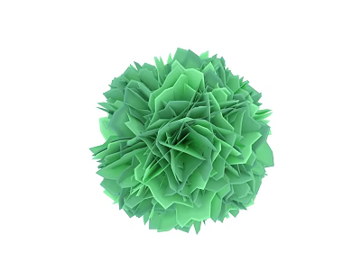 Green Flower Ball With Layered Petals In Spherical Botanical Design 3d model