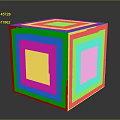 Stylish Green Black Cube Storage Container With Red Accent Lights And Geometric Frame
