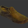 Brown Leather Slip On Casual Shoes With Vintage Style And Comfortable Sole