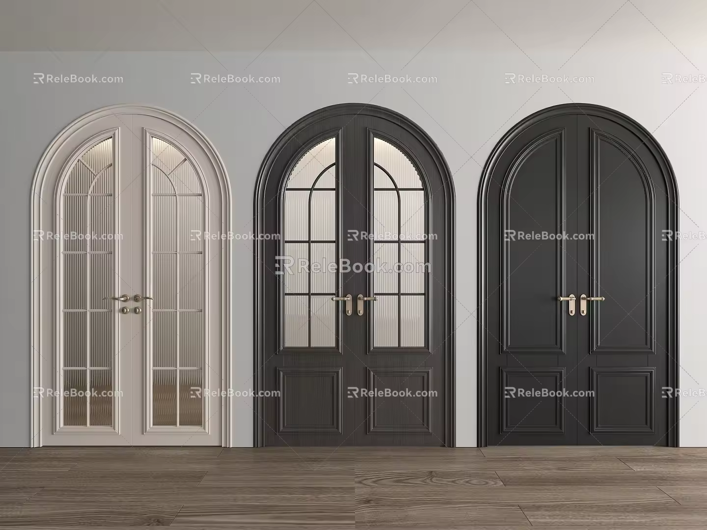 Modern double door 3d model
