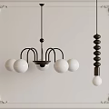 Modern Interior Pendant Lights With White Globe Shades And Black Metal Frames