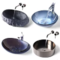 Stylish Sinks With Diverse Materials Stone Glass Metal And Faucet Water Flow