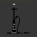 Black Hookah With Modern Design For Home Use Featuring Stem And Hose