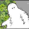 Simple Style Living Plant Wall Decor With White Ghost Shaped Art Design For Modern Interior