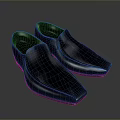 Black Leather Slippers With Comfortable Soft Sole For Modern Indoor Daily Wear