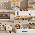 Modern Dessert Bakery Bread Display Rack Cake Display Cabinet Baking Store Shelf Dessert Store Display Cabinet 3d model