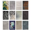 Square Rugs With Various Creative Patterns For Home Living Room Decor