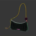 Gray JACQUEMUS Handbag With Black Strap And Red Decorative Ball Terminal Label