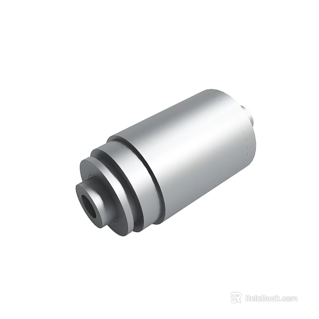 Stainless Steel Cylindrical Mechanical Component With Smooth Surface And Connection Ends 3d model 