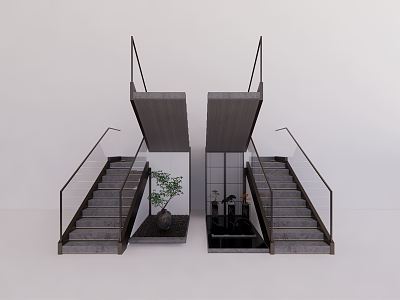 Modern staircase landscape model