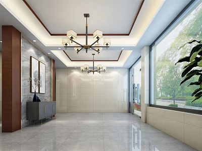 New Chinese-style foyer 3d model