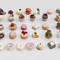 Vibrant Dessert Shop Showcase With Assorted Cakes Macarons Donuts Tarts And Cupcakes