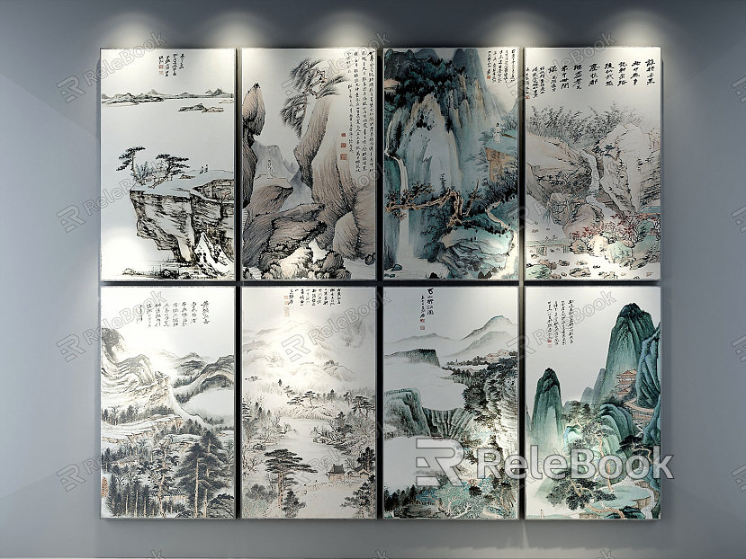 New Chinese Landscape Painting Decorative Painting model