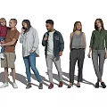 Modern Multiplayer Fashion Characters 3d model