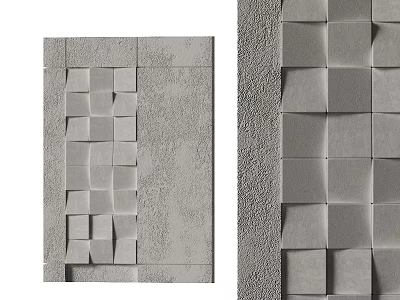 Abstract Painting With Gray Background And Three Dimensional Squares Textured Pattern 3d model