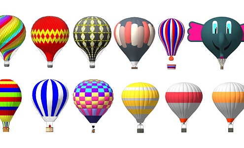 Modern hot air balloon color hot air balloon combination 3d model