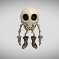 Cartoon Skeleton Game Movie Character With Big Black Eyes Brown Boots And Gloves