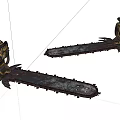 Industrial Chainsaws Yellow And Black With Sturdy Design Worn Chains For Heavy Duty Use