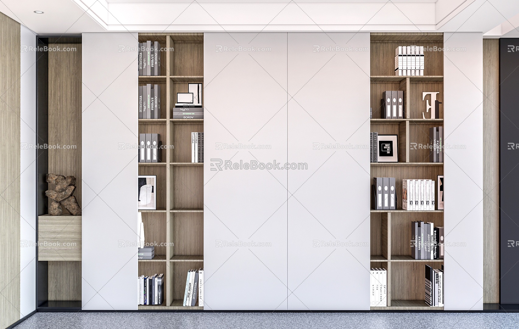 Bookcase Decorative Cabinet Locker 3d model