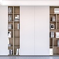 Bookcase Decorative Cabinet Locker 3d model