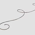 Ornamental Decorative Metal Wire With Curved Spiral Shape On Grey Background
