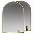 Elegant Arched Mirror With Gold Metal Frame For Modern Interior Decoration