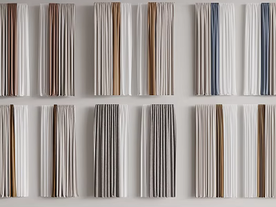 Modern Curtains Design With Various Color Stripes For Stylish Home Decor 3d model