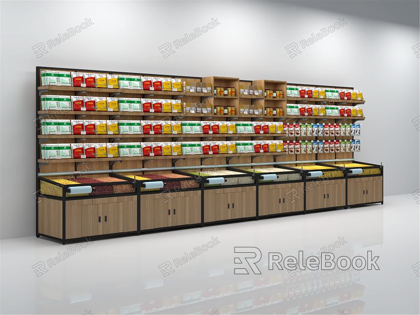 modern shelf supermarket food shelf model