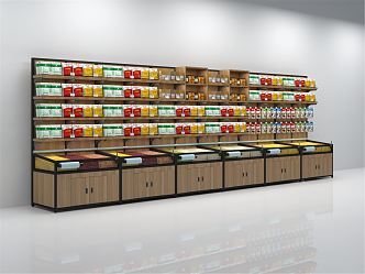 modern shelf supermarket food shelf 3d model