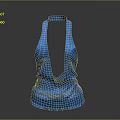 Blue Camisole With V Neck Ruched Design And Trimmed Hem Details
