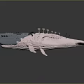 Detailed Biomechanical Whale Model With Skeleton Frame And Metal Components Design