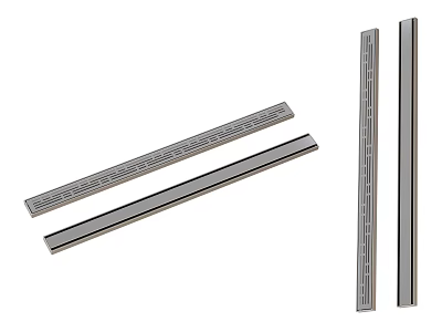 Stainless Steel Bathroom Accessories Long Strip Design With Drainage Holes For Shower Area 3d model