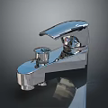 Modern Silver Metallic Faucet Design With Shiny Finish And Single Handle