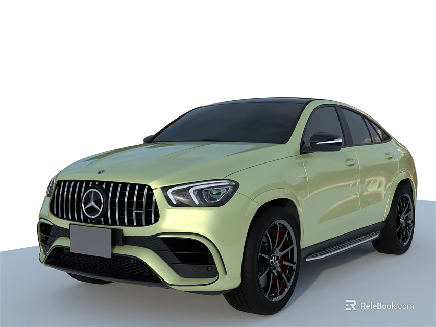 Light Green Mercedes Luxury Sporty Coupe SUV With Black Grille And Alloy Wheels 3d model 
