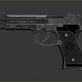 Classic Metallic Pistol With Detailed Grip Trigger And Textured Surface