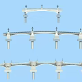 Three Different Bridge Architectural Models With Arch Structures And Lamp Posts