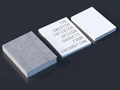 Stylish Notebook Design Featuring Gray Textured Cover And White Smooth Pages Collection 3d model