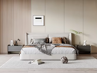 Modern Double Bed 3d model