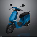 Blue Electric Motorcycle With Sleek Modern Design Black Seat And Headlight