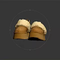 Brown Leather Platform Slippers With Faux Fur Trim And Soft Comfortable Sole
