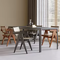 Modern Dining Table and Chair Combination Dining Chair Dining Table 3d model