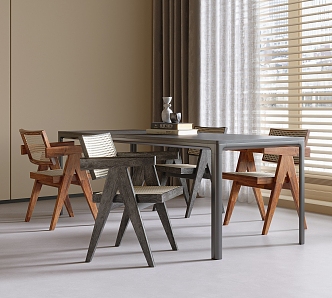 Modern Dining Table and Chair Combination Dining Chair Dining Table 3d model