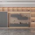 Bookcase Background Cabinet Decorative Cabinet 3d model