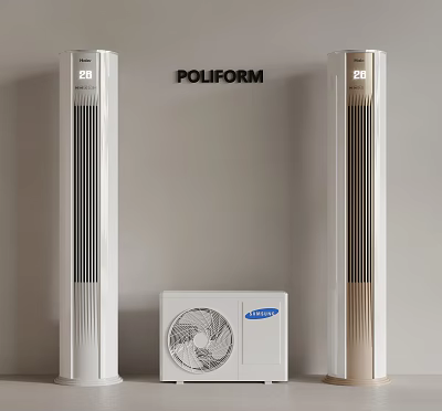 Modern Tower Air Conditioner And Fan With Sleek Design For Home Living Space 3d model