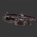 Futuristic Sci Fi Weapon Advanced Gun With Metallic Body And Detailed Mechanical Parts