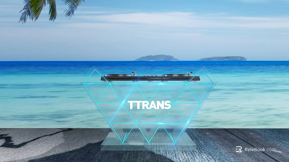 TTRANS Commercial Equipment With Triangular Transparent Material Illuminated Logo And Top Controller 3d model 