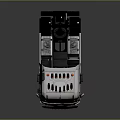 White Truck Cab With Roof Warning Lights Front Headlights Stylish Grille And Modern Design