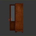 Wooden Display Cabinet With Glass Doors On Sale Tag And Yellow Rubber Duck Inside