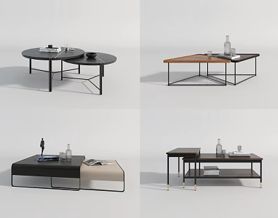 Modern Coffee Table Italian Simple Coffee Table Combination 3d model