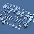 Various Assorted Metal Hardware Parts Including Screws Hinges Washers And Connectors